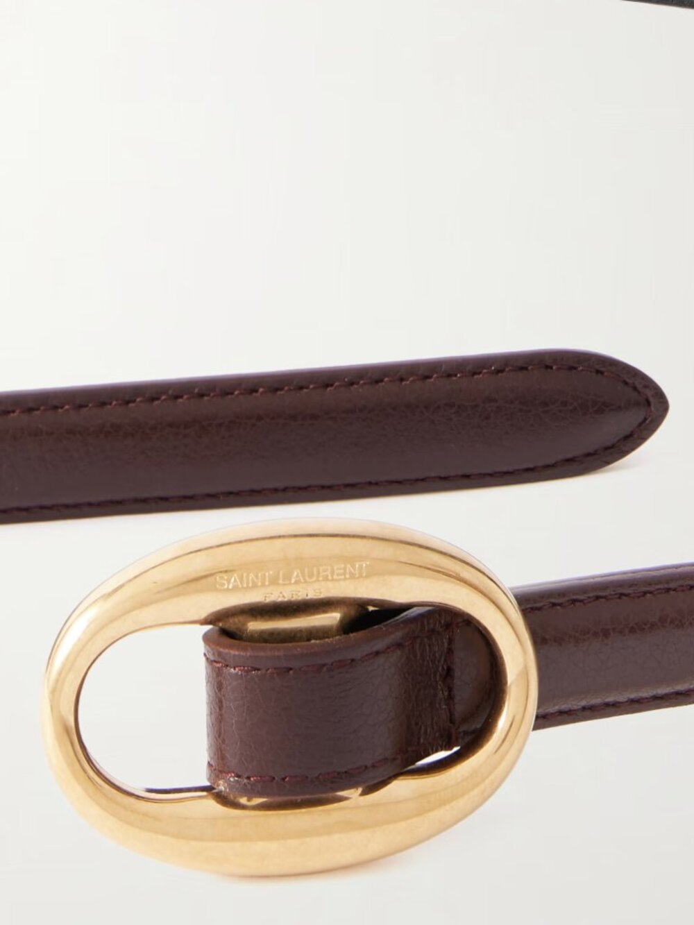 Saint Laurent Leather Belt in color Grape - Picture 6 of 6